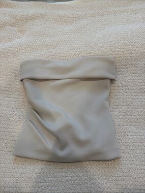 Babaton Strapless Fold-Over Top in Light Taupe